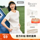 安踏竹節棉正肩短T 女裝秋季涼感透氣棉感肌理修身顯瘦運動(dòng)短袖上衣 暖玉白-1 M (女165)