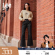 Lee【張凌赫代言】426修身高腰微喇經(jīng)典五袋款黑色女牛仔褲顯瘦潮 黑色（褲長(zhǎng)25） 26