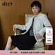 DZZIT地素短外套冬季小香風(fēng)粗花呢毛須邊上衣女 白色 S