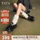他她（TATA）邢菲同款偵探家英倫厚底樂(lè )福鞋女鞋小皮鞋單鞋秋7OL29CA4 7OL29CA4黑色（一腳蹬款） 37