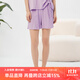 銅牛設計師系列棉混紡橫紋皺布小A擺女居家下裝短褲女夏VK220 紫色 XL (175/100)