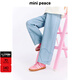 MiniPeace太平鳥(niǎo)童裝夏新女童牛仔長(cháng)褲FBHAF2226 淡色牛仔藍 140cm