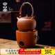 容山堂紅泥炭火爐戶(hù)外圍爐煮茶烤火爐套裝煮茶壺家用燒水壺煮茶爐 紅泥圓珠提梁壺+圓滿(mǎn)炭火爐