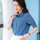 設計感小眾牛仔衣襯衫女2026新款寬松顯瘦法式甜美上衣長(cháng)袖外套 牛仔襯衣 M 105-120斤