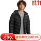 UNDER ARMOUR安德瑪男子UA Core Down連帽訓練運動(dòng)短款鴨絨保暖羽絨服6001970 黑色001 L
