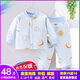 糖貝新生嬰兒衣服寶寶分體套裝秋冬保暖純棉三層夾棉兩件套棉服加厚 藍色小熊-棉服套裝 90 碼（12-15個(gè)月） 體重23-25斤