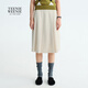 Teenie Weenie小熊女裝半身裙2025年秋季氣質(zhì)通勤中長(cháng)款百褶裙 卡其色 165