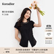 珂萊蒂爾2025年夏季新款通勤簡(jiǎn)約時(shí)尚短袖釘鉆T恤女百搭氣質(zhì)上衣 黑色 L