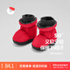 保姆鵝 嬰幼兒羽絨護腳套保暖防風(fēng)童趣多色松緊冬寶寶學(xué)步鞋[NG3040] 瓢蟲(chóng)紅 12cm