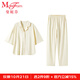曼妮芬女士翻領(lǐng)七分袖長(cháng)褲套裝家居服睡衣褲舒適純棉內衣20310702 060 黃色 L 165/92A-165/76A