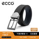 愛(ài)步（ECCO）商務(wù)休閑皮帶 金屬針扣腰帶男9105892 黑色/午夜藍100cm禮盒裝