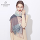 達芬奇密碼圍巾女秋冬季2025新款韓版格紋百搭學(xué)生款披肩新年生日禮物送禮 彩蘭灰粉格