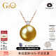 GiO珠寶 南洋金珍珠項鏈18K金吊墜單顆GUILD赤金生日禮物送老婆 GUILD五星赤金18K金/10分鉆 11-12mm