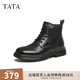 他她（TATA）休閑英倫馬丁靴男靴子黑色氣質(zhì)短靴2024秋冬新款VLX02DD4 黑色 43