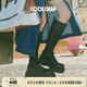 COOLCHAP【李一桐同款】瘦瘦靴長(cháng)靴秋冬彈力靴厚底中筒靴子時(shí)裝長(cháng)筒馬丁靴 黑色（高筒） 38