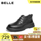 百麗高幫休閑皮鞋男2025新冬商場(chǎng)同款牛皮革厚底商務(wù)短靴加絨8VY01DD5 黑單里 42 (260mm)