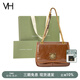 VANESSA HOGAN VH包包女包太陽(yáng)神系列復(fù)古郵差小包單肩斜挎包生日禮物送女友 復(fù)古棕(油蠟皮質(zhì)款 贈(zèng)禮袋) 小包