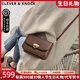 CLEVER KNOCK品牌CK包包女款單肩包輕奢斜挎包女士腋下小方包情人節生日禮物 咖色