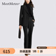 MeetMetro瑪依爾2025秋新款職業(yè)西裝套裝女氣質(zhì)通勤西服西褲兩件套 黑色【現貨】 M