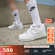 耐克空軍一號女子立體小胖勾運動(dòng)鞋透氣NIKE AIR FORCE 1 HF2014 100白/白/黑/金屬金 37.5
