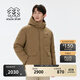 KOLON SPORT/可隆中量羽絨服 男女同款防風(fēng)防潑水無(wú)縫短款連帽鵝絨服 LUDJ4WTT03-CA 駝色 M