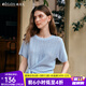 Olrain歐芮兒藍色圓領(lǐng)綁帶套頭短袖針織衫女夏季2025新款別致上衣 藍色 M