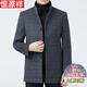 恒源祥立領(lǐng)羊毛呢大衣男 2025秋冬可拆卸羽絨內膽中年雙面呢子外套 灰格-12238 水貂毛領(lǐng)可拆卸 L 175碼【適合130-140斤】