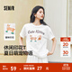 森馬（Semir）短袖t恤女中長(cháng)款寬松顯瘦萌寵印花上衣2025夏裝新款透氣套頭衫 本白10102-戴珍珠項鏈的小貓 M
