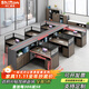 時(shí)仁（ShiRen）職員桌辦公桌員工桌辦公室簡(jiǎn)約財務(wù)桌加厚屏風(fēng)辦公桌椅組合 干字型六人位+活動(dòng)柜