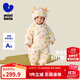 迷你巴拉【三防】巴拉羽絨連體衣嬰兒衣服寶寶萌趣爬服加厚2025秋冬新款 黃紅色調00336-小鹿黃 【防水防油污】 80 cm 【充絨量70.9g】