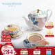 Wedgwood[11.11保價(jià)]花間舞蝶茶具套組骨瓷茶壺茶杯碟1壺2杯2碟茶具套裝