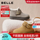 百麗（Belle）復古皮帶扣雪地靴女2025冬新商場(chǎng)同款厚底加保暖短靴E4K1DDD5預售 棕色 37