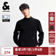 杰克·瓊斯（JACK&JONES）男裝25年秋冬男士打底衫百搭簡(jiǎn)約舒適可機洗針織衫半高領(lǐng)套頭毛衣 E43 黑色 XL 185