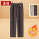 墨偶2026新款加絨加厚秋冬寬松褲子媽媽褲中老年女褲保暖休閑直筒褲