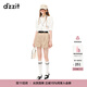 DZZIT【爆款補單】地素短袖襯衫夏季法式泡泡袖小上衣女 白色 XS