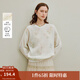 茵曼（INMAN）2025秋冬女裝新款水彩花卉印花圓領(lǐng)毛衣寬松長(cháng)袖針織套頭衫 米白色 S