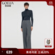 歌莉婭褲子女冬季新款加厚保暖羊毛闊腿褲寬松長(cháng)褲1CNC1I110 07X淺灰中灰雙色 28