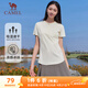 駱駝（CAMEL）速干冰感T恤女透氣短袖網(wǎng)球運動上衣 C23BABLH393A5 甜杏白 L