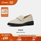 Clarks其樂(lè )老錢(qián)系列女鞋新品樂(lè )福鞋女復古小皮鞋單鞋通勤鞋 白色 261768074 39