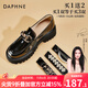 DAPHNE達芙妮厚底樂(lè )福鞋女2025新款春季小皮鞋女英倫風(fēng)jk增高女鞋一腳蹬單鞋女 亮黑主圖款【配飾買(mǎi)一送二】 36
