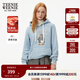 Teenie Weenie小熊秋冬裝學(xué)院風(fēng)藍色T恤索羅娜加絨連帽衛衣套頭衫 淺藍色 M (165)