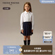 Teenie Weenie小熊童裝25秋冬新款女童全棉荷葉邊娃娃領(lǐng)襯衫 米白色 110cm