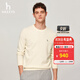 哈吉斯（HAZZYS）男裝 秋冬款簡(jiǎn)約毛衣純色內搭毛衫保暖羊毛衫男ABYZD0ADD21 米黃色OW XL （180/100A 50）