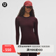 lululemon丨Hold Tight 女士緊身剪裁長(cháng)袖 T 恤 LW3IZDS 夜蛾黑銹紅條紋 XS /4