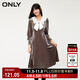 ONLY秋冬氣質(zhì)復古翻領(lǐng)拼接蝴蝶結連衣裙女|123407015 F10 虎眼TIGER'S EYE XS 155/76A