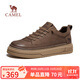 駱駝（CAMEL）舒適免系增高板鞋抓地經(jīng)典復古牛皮工裝鞋 G15A136035 棕色 42