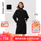 朗姿【尖貨補(bǔ)單】純羊毛法式氣質(zhì)長(zhǎng)袖小黑裙新款黑色針織連衣裙女收腰 黑色2 M