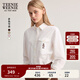 Teenie Weenie小熊女裝襯衫2025秋季新款簡(jiǎn)約大方時(shí)尚刺繡長(cháng)袖襯衫 象牙白 M