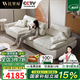 比里屋 可調節坐深帆船真皮沙發(fā)客廳超寬坐深直排沙發(fā)移動(dòng)靠背皮沙發(fā) 3.2*1.2m多人位丨三座三靠 耐磨納帕硅膠皮/接觸面-羽絨坐墊