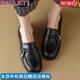 百麗踏【廠(chǎng)牌】英倫風(fēng)小皮鞋女春夏低跟真皮樂(lè )福鞋里外全皮四季單 黑色【升級款專(zhuān)柜版】 37 (235mm) 【標準尺碼】